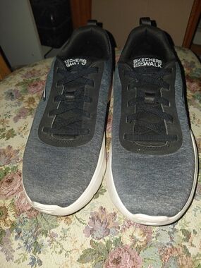 Skechers Gray & Black GOwalk Slip-On Athletic Sneakers